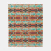 Couverture Polaire Turquoise Brown Burnt Orange Mosaic Art Motif (Devant)