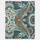 Couverture Polaire Turquoise Brown Vintage Paisley 3 (Devant)