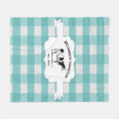 Couverture Polaire Turquoise Buffalo Plaid Farm Cow Fleece Blanche (Devant (Horizontal))