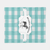 Couverture Polaire Turquoise Buffalo Plaid Farm Horse Fleece Blanche (Devant (Horizontal))