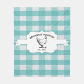 Couverture Polaire Turquoise Buffalo Plaid Farm Poulet polaire Blanch (Devant)