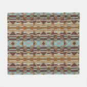 Couverture Polaire Turquoise clair Turquoise Bleu foncé Art Tribal Br (Devant (Horizontal))
