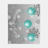 Couverture Polaire Turquoise fantaisie Ornement de Noël (Devant)