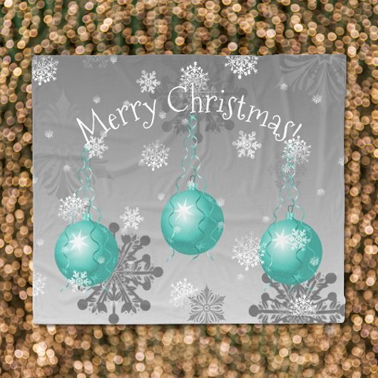 Couverture Polaire Turquoise fantaisie Ornement de Noël