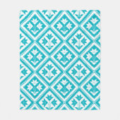 Couverture Polaire Turquoise Floral Quilt Fleece Blanket (Devant)