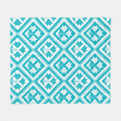 Couverture Polaire Turquoise Floral Quilt Fleece Blanket (Devant (Horizontal))