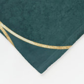 Couverture Polaire Turquoise foncé, Cercles d'or Aquarelle. (Coin)