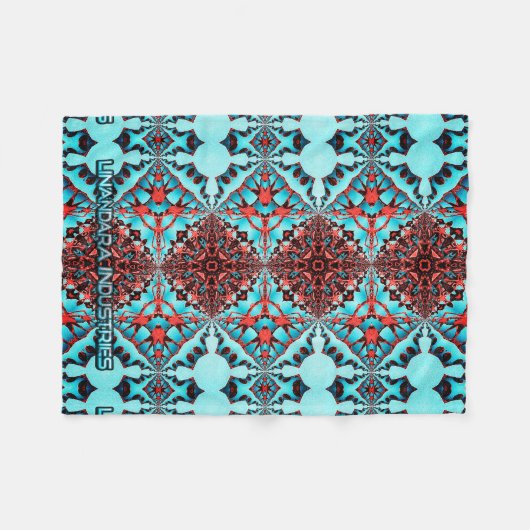 Couverture Polaire Turquoise Fractale Star Blast (Devant (Horizontal))