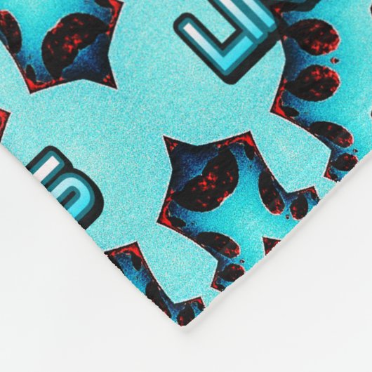 Couverture Polaire Turquoise Fractale Star Blast (Coin)