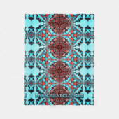 Couverture Polaire Turquoise Fractale Star Blast (Devant)