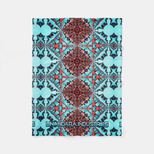 Couverture Polaire Turquoise Fractale Star Blast (Devant)