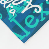 Couverture Polaire Turquoise Frozen Ice Blue Girls Nom Collage (Coin)