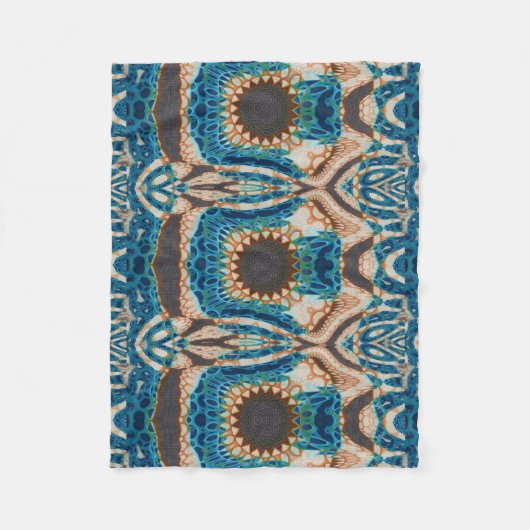 Couverture Polaire Turquoise Gold Sun Southwestern Art (Devant)