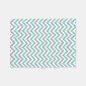 Couverture Polaire Turquoise, Gray, Wht Large Chevron Zig Zag (Devant (Horizontal))