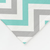 Couverture Polaire Turquoise, Gray, Wht Large Chevron Zig Zag (Coin)