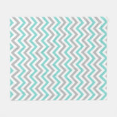 Couverture Polaire Turquoise, Gray, Wht Large Chevron Zig Zag (Devant (Horizontal))