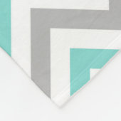 Couverture Polaire Turquoise, Gray, Wht Large Chevron Zig Zag (Coin)
