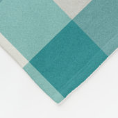 Couverture Polaire Turquoise, Gris et Carreaux Crème (Coin)