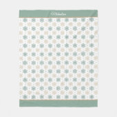 Couverture Polaire Turquoise Motif de flocon de neige en or (Devant)
