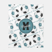 Couverture Polaire turquoise noir Le terrain de football est mon endr (Devant)