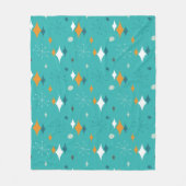 Couverture Polaire Turquoise Retro Mid-Century moderne Starburd atomi (Devant)