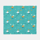 Couverture Polaire Turquoise Retro Mid-Century moderne Starburd atomi (Devant (Horizontal))