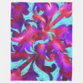 Couverture Polaire Turquoise Rouge violet gras Chalk Damask (Devant)