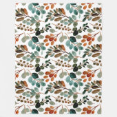Couverture Polaire Turquoise Rust Sage Vert Feuilles Brown Automne (Devant)