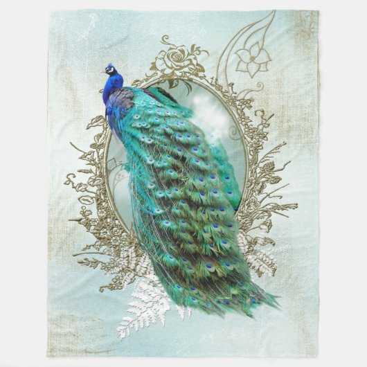 Couverture Polaire Turquoise Shabby Peacock (Devant)