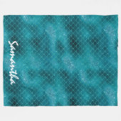 Couverture Polaire Turquoise Sparkle Mermaid personnalisé (Devant (Horizontal))