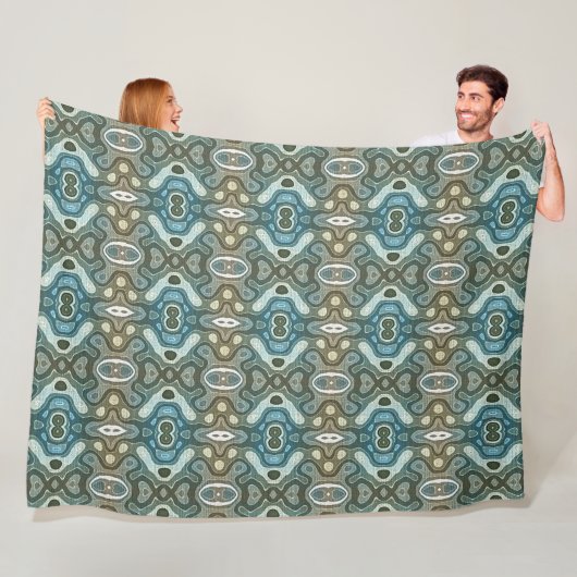 Couverture Polaire Turquoise Turquoise bleu gris Brown Hip Bohemian A (En situation)