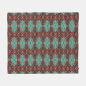 Couverture Polaire Turquoise Turquoise Bleu orange Rouge Brown Tribal (Devant (Horizontal))