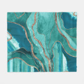 Couverture Polaire Turquoise Turquoise marbre Agate or Parties scinti (Devant (Horizontal))