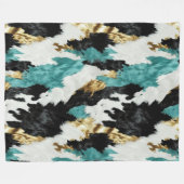 Couverture Polaire Turquoise Vert Or Noir Blanc (Devant (Horizontal))