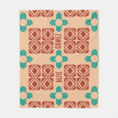 Couverture Polaire Turquoise Zia Tribal Brown Tan (Devant)