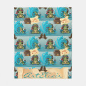 Couverture Polaire Turtle Kawaii Pirate (Devant)