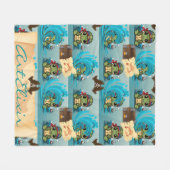 Couverture Polaire Turtle Kawaii Pirate (Devant (Horizontal))