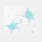 Couverture Polaire Turtle Kids Under The Sea Watercolor Pastel (Devant (Horizontal))
