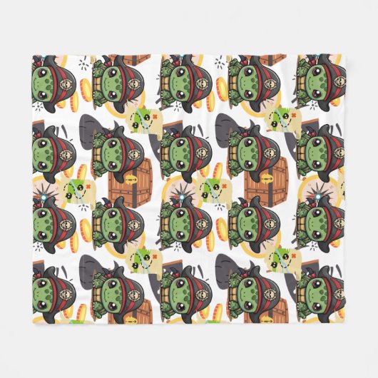 Couverture Polaire Turtle Pirate Motif (Devant (Horizontal))