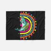 Couverture Polaire Turtle Riding Salmon Fish Funny Animal Lover Rainb (Devant (Horizontal))