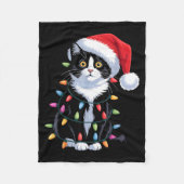 Couverture Polaire Tuxedo Cat Meow Santa Tuxie Christmas Tree (Devant)