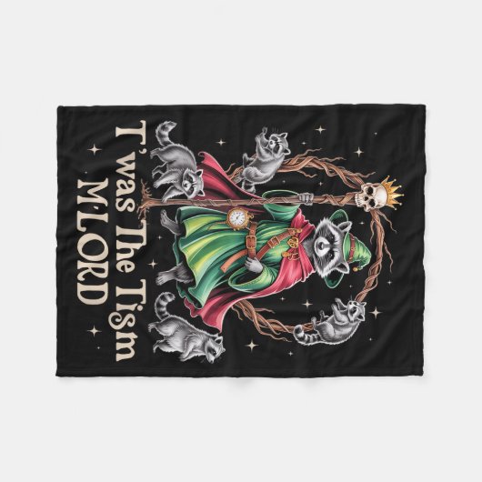 Couverture Polaire T'was The Tism M'lord Funny Wizard Racoon Witch Au (Devant (Horizontal))