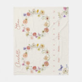 Couverture Polaire Twins Growth Tracker Aquarelle Florale Nouveau-né (Devant)