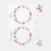 Couverture Polaire Twins Growth Tracker Aquarelle Florale Nouveau-né (Devant)