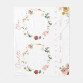Couverture Polaire Twins Growth Tracker Aquarelle Florale Nouveau-né (Devant)