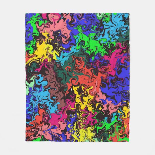 Couverture Polaire Twirly coloré Abstrait / (Devant)