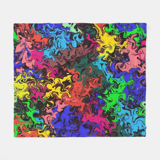 Couverture Polaire Twirly coloré Abstrait / (Devant (Horizontal))