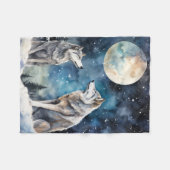 Couverture Polaire Two Wolves in Winter (Devant (Horizontal))