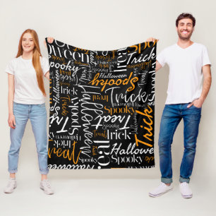 Couverture Polaire Type de Halloween (orange et blanc)