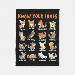 Couverture Polaire Types de renards Kawaii renards drôles éducatifs a